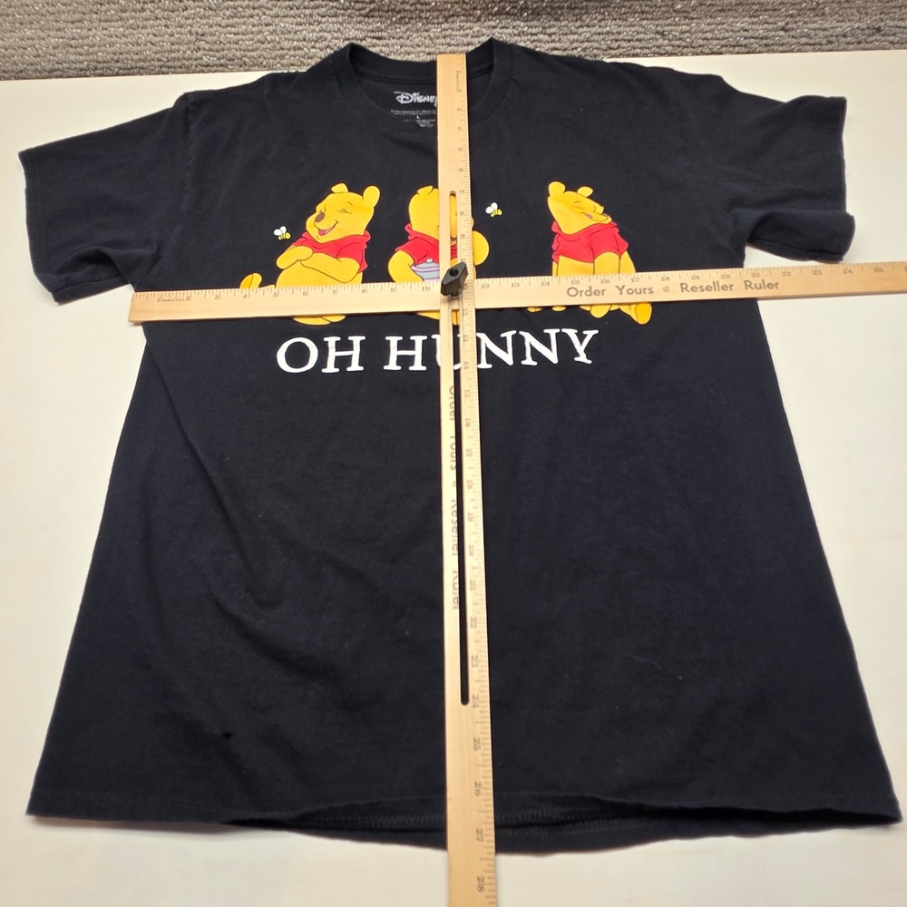 Disney Winnie the Pooh‎ Oh Hunny Black Graphic T-Shirt Mens Large L Short Sleeve - Picture 4 of 7
